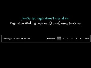 JavaScript Pagination Tutorial #5: Pagination Working Logic next() prev() using JavaScript