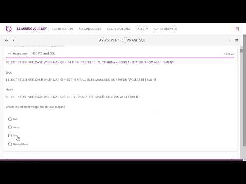 InfyTQ | DBMS and SQL | Assignments | Assessment Solutions