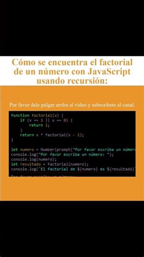 Cómo se encuentra el factorial de un número con JavaScript usando recursión (AJTekniko)