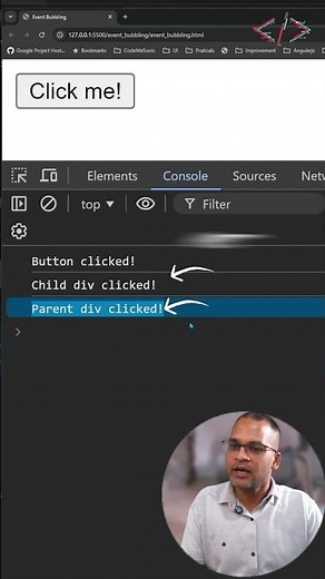 🔄 Event Bubbling in JS Interview Explained! 💡 #codewithkg #coding