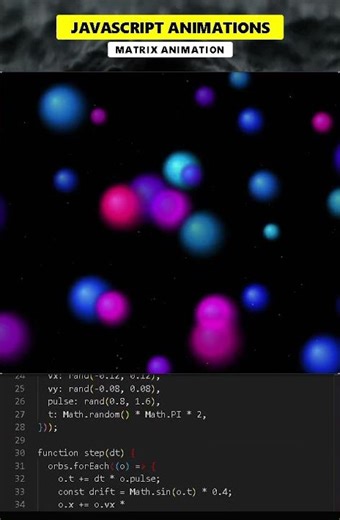Colorful Floating Orbs – Pure JavaScript Canvas Animation 💻✨