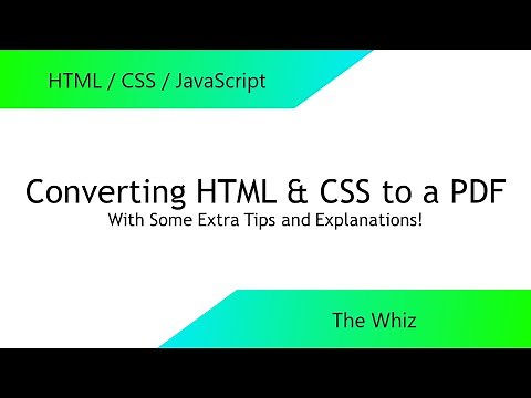 Converting HTML & CSS to PDF