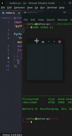 How to run Python code in JavaScript #short