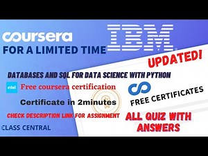 Databases and SQL for Data Science with Python,(week1-5) All Quiz Answers.#coursera #learning #learn