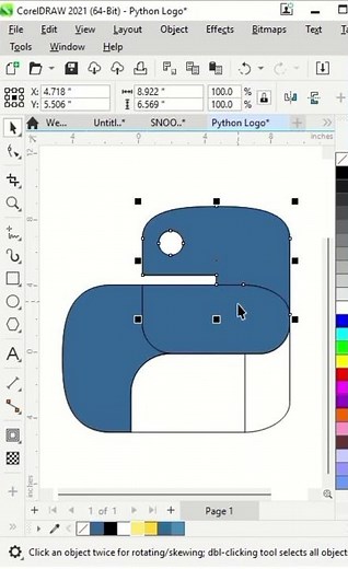 Python Programming Language Logo in CorelDRAW #coreldraw