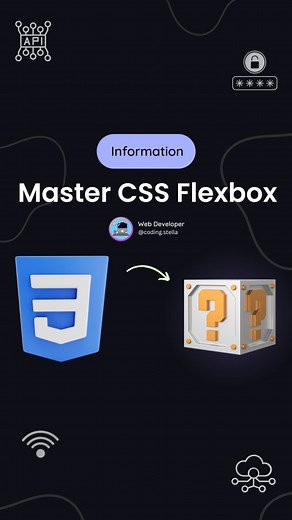 Stella • Coding • HTML • CSS • JAVASCRIPT on Instagram: "Master CSS Flexbox 🫡 The Only Reel You Need to watch to master Flexbox with ease 😇 Learn with Animation 🤌 ☑️ It lets you put items in a row or column, and also distribute them and align them as you want. With Flexbox, you can create flexible and responsive designs for websites without using complicated tricks. ✌️ In this post - Flex-direction, Justify-content, Align-item, Flexwrap, Flex Grow, Flex Shrink !! FOLLOW U
