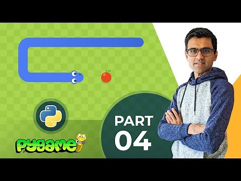 Snake and apple game in python pygame - 4. Draw snake and apple | Python project tutorial