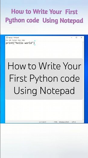 How to Write Your First Python Code Using Notepad #shorts ‪@developeraid‬