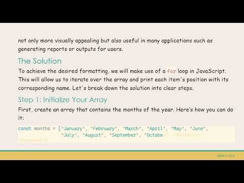 How to Format an Array in JavaScript