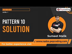 Pattern-10 | Solution | Java Foundation Course