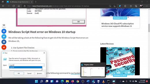 Fix Windows Script Host error on Windows 11 startup