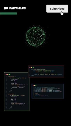 Create 3D Particle Effects with HTML5 Canvas & JavaScript! 🚀 #coding #webdesign #reels #htmlcss #yt