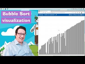 Bubble sort visualization in JavaScript | Uses p5.js in codeguppy environment