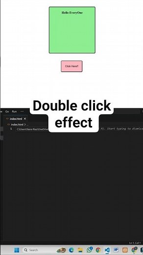 Change Color with Double Click | JavaScript Event | Code Skillzz | #Shorts