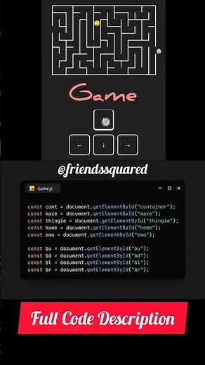 Mazes Generation Game Using HTML CSS JavaScript | Friends Squared