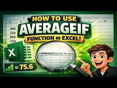 How to use the AVERAGEIF function in Excel