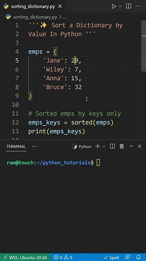 Sort A Dictionary by Value In Python