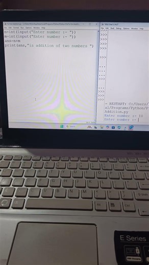 Python code to find addition of two numbers#pythoncode