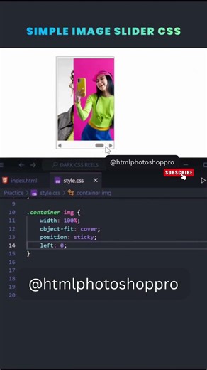 Simple Image Slider using pure CSS no JavaScript #coding #viralvideo #shortvideo #short #shorts