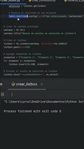 Domina Tkinter: Aprende a manejar eventos de selección en Listbox con Python | Tutorial Práctico