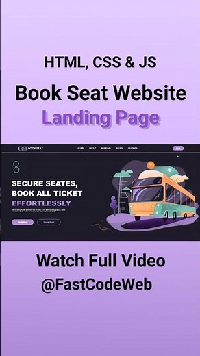 Create Ticket Booking Website Using HTML & CSS | Fast Code