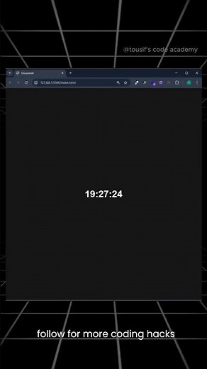 Display Current Time Using JavaScript | Real-Time Clock in HTML & JS #shorts